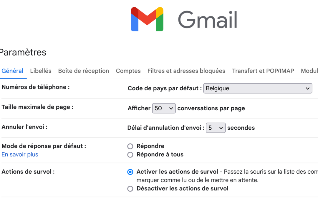 Régler le délai d’annulation de l’envoi d’un mail